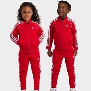 Kids Size 3T Adidas Red Tracksuit with White Accents